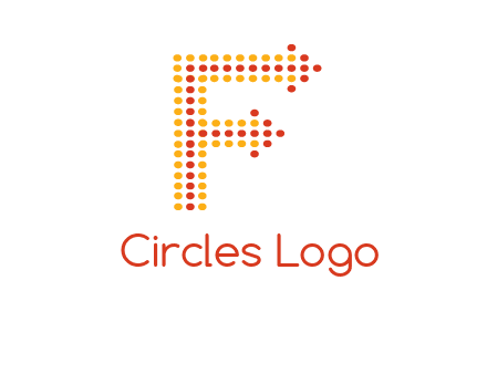 dots forming letter f with arrows logo