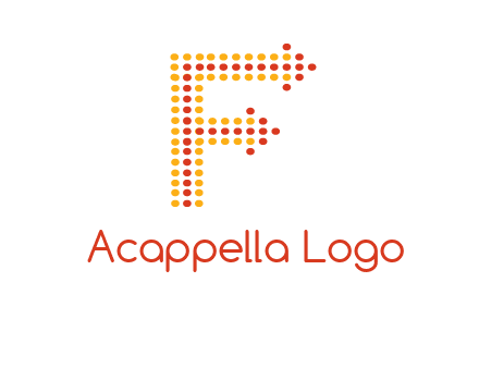 dots forming letter f with arrows logo