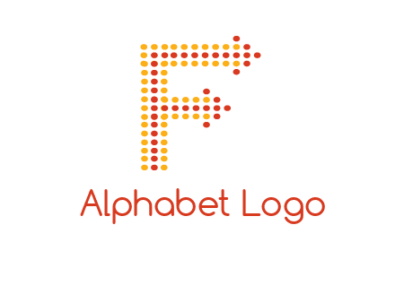 dots forming letter f with arrows logo