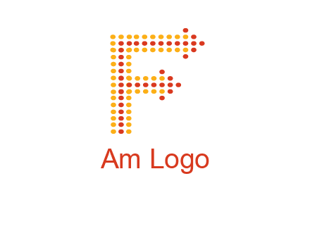 dots forming letter f with arrows logo