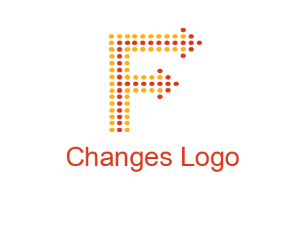 dots forming letter f with arrows logo