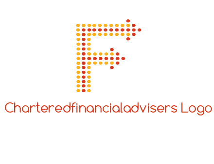 dots forming letter f with arrows logo
