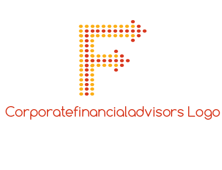 dots forming letter f with arrows logo