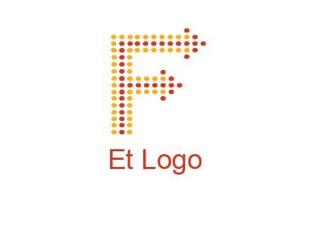 dots forming letter f with arrows logo