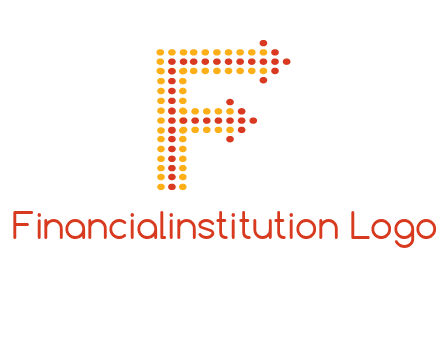 dots forming letter f with arrows logo