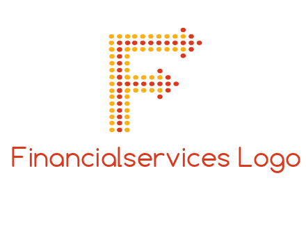 dots forming letter f with arrows logo
