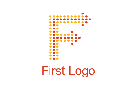dots forming letter f with arrows logo