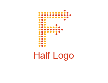 dots forming letter f with arrows logo