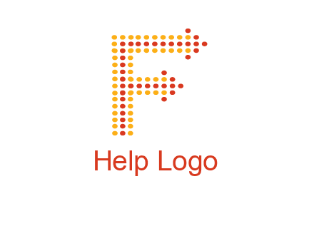 dots forming letter f with arrows logo