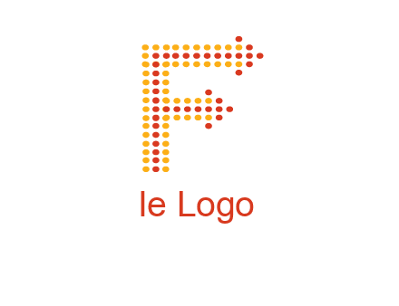 dots forming letter f with arrows logo