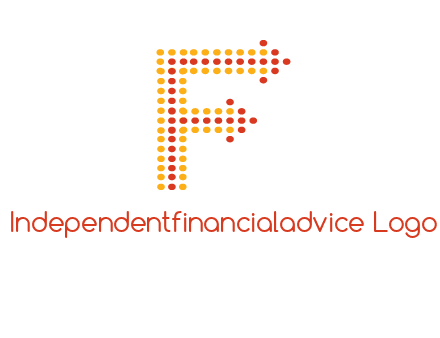 dots forming letter f with arrows logo