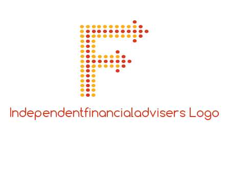 dots forming letter f with arrows logo