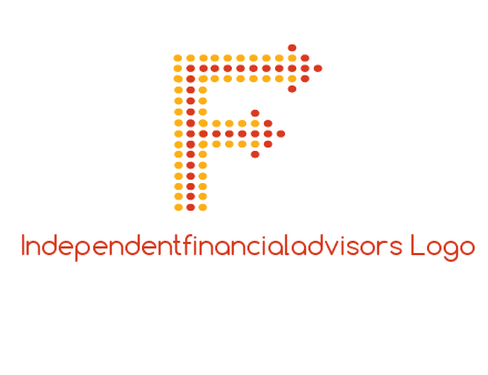 dots forming letter f with arrows logo