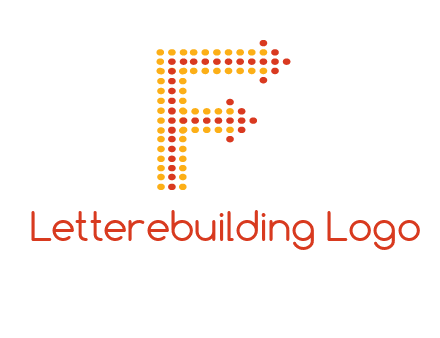 dots forming letter f with arrows logo