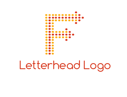 dots forming letter f with arrows logo