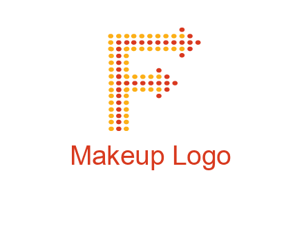 dots forming letter f with arrows logo