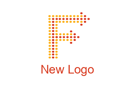 dots forming letter f with arrows logo