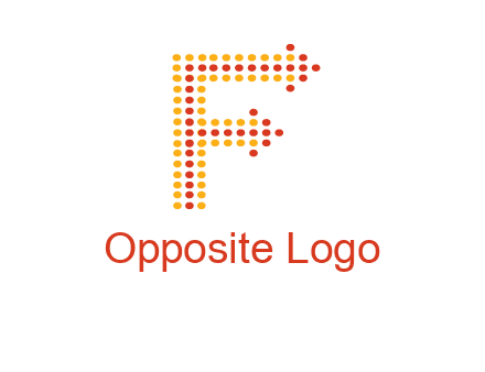 dots forming letter f with arrows logo