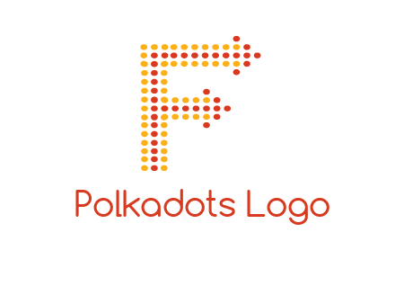 dots forming letter f with arrows logo
