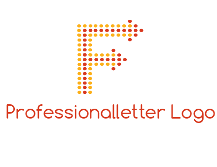 dots forming letter f with arrows logo