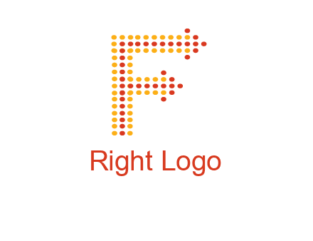 dots forming letter f with arrows logo