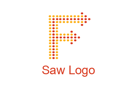 dots forming letter f with arrows logo