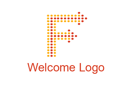 dots forming letter f with arrows logo