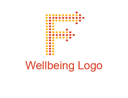 dots forming letter f with arrows logo