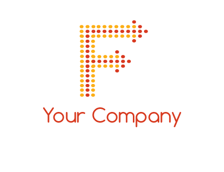 dots forming letter f with arrows logo