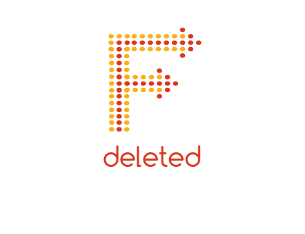 dots forming letter f with arrows logo