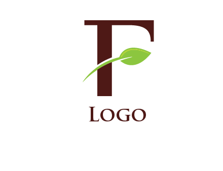 leaf incorporated with letter f logo