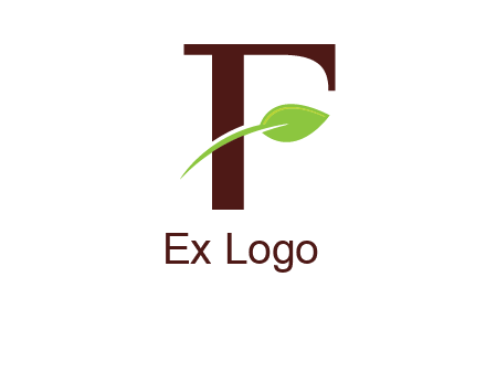 leaf incorporated with letter f logo