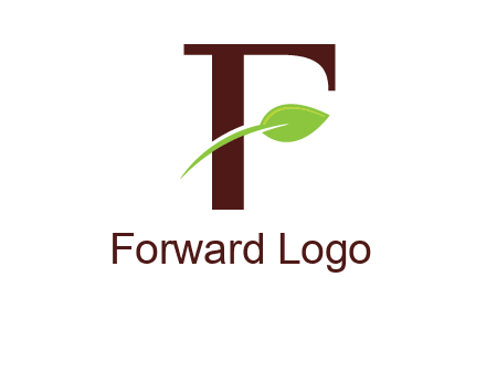 leaf incorporated with letter f logo