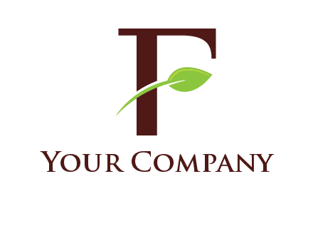 leaf incorporated with letter f logo
