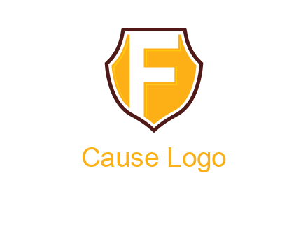 letter f inside the emblem logo