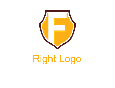 letter f inside the emblem logo