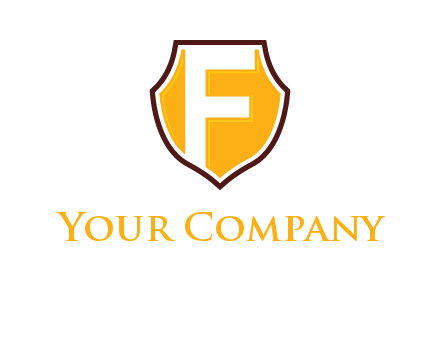 letter f inside the emblem logo