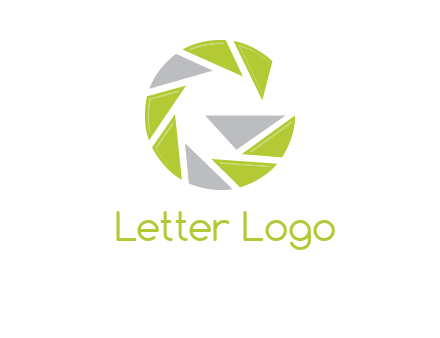 Camera shutter forming letter g logo