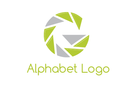 Camera shutter forming letter g logo