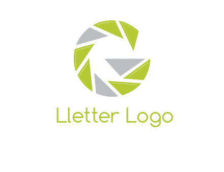 Camera shutter forming letter g logo