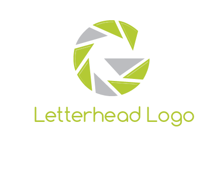 Camera shutter forming letter g logo
