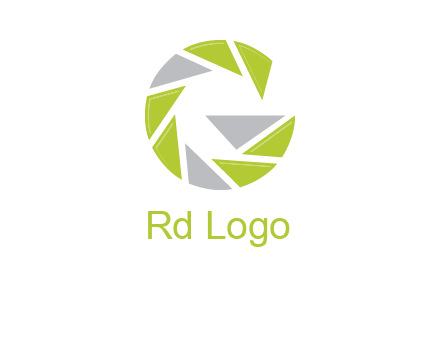 Camera shutter forming letter g logo