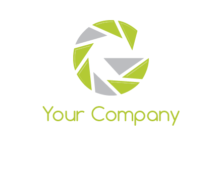 Camera shutter forming letter g logo