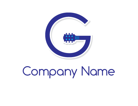 Guitar incorporated with letter g logo