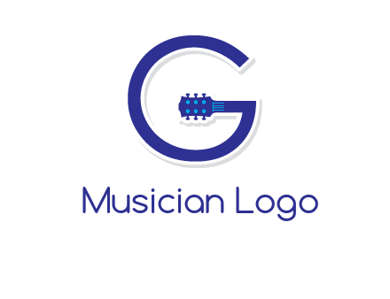Guitar incorporated with letter g logo