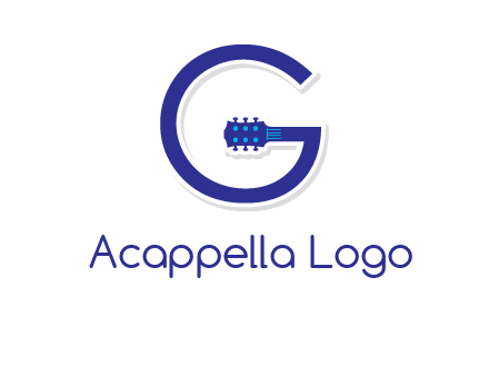 Guitar incorporated with letter g logo