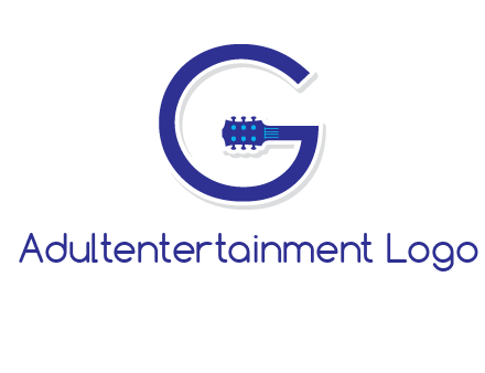 Guitar incorporated with letter g logo