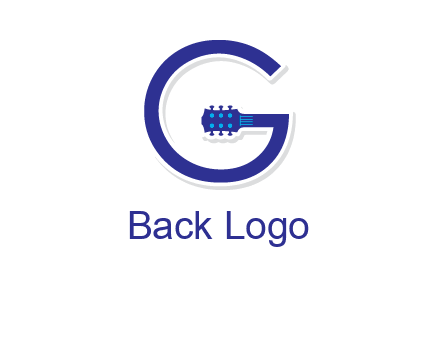 Guitar incorporated with letter g logo