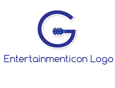 Guitar incorporated with letter g logo