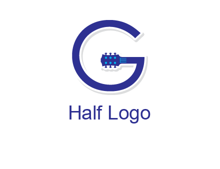 Guitar incorporated with letter g logo